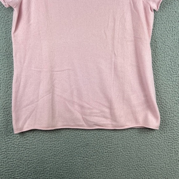 NWT J Crew 100% Cashmere T Shirt Pink Short Sleeve Sweater Women size XL - Picture 3 of 11
